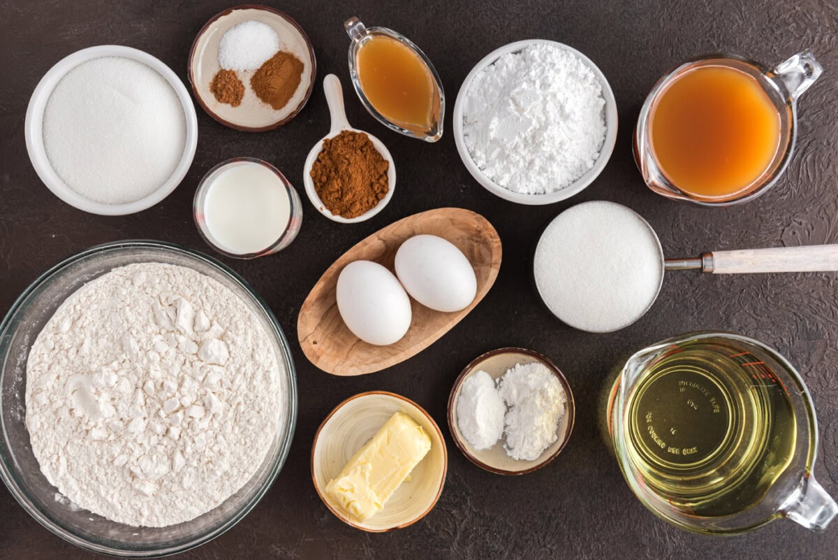 Ingredients for Apple Cider Doughnuts