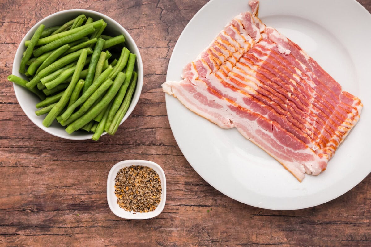 Ingredients for Bacon Wrapped Green Beans