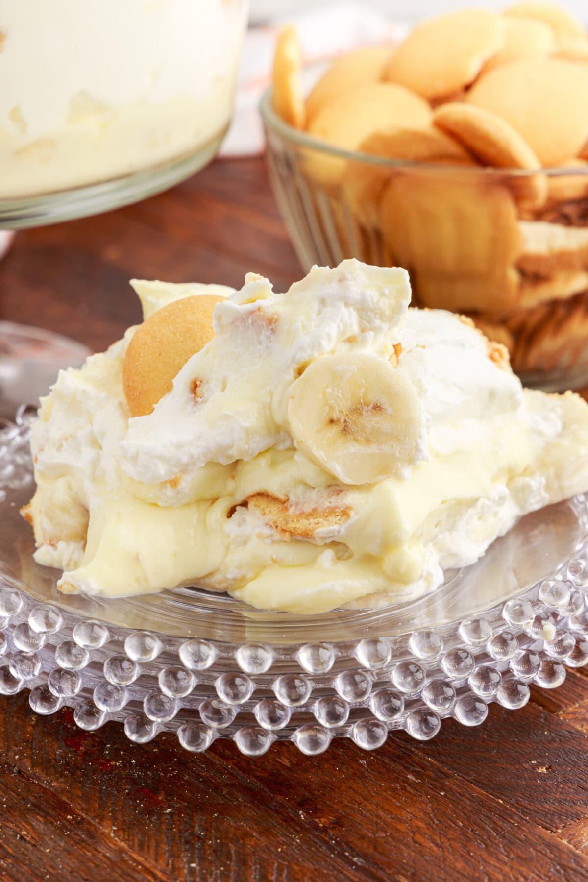 Banana Trifle on a plate