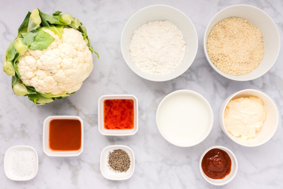 Ingredients for Bang Bang Cauliflower