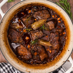 Pot of Braised Beef Short Ribs