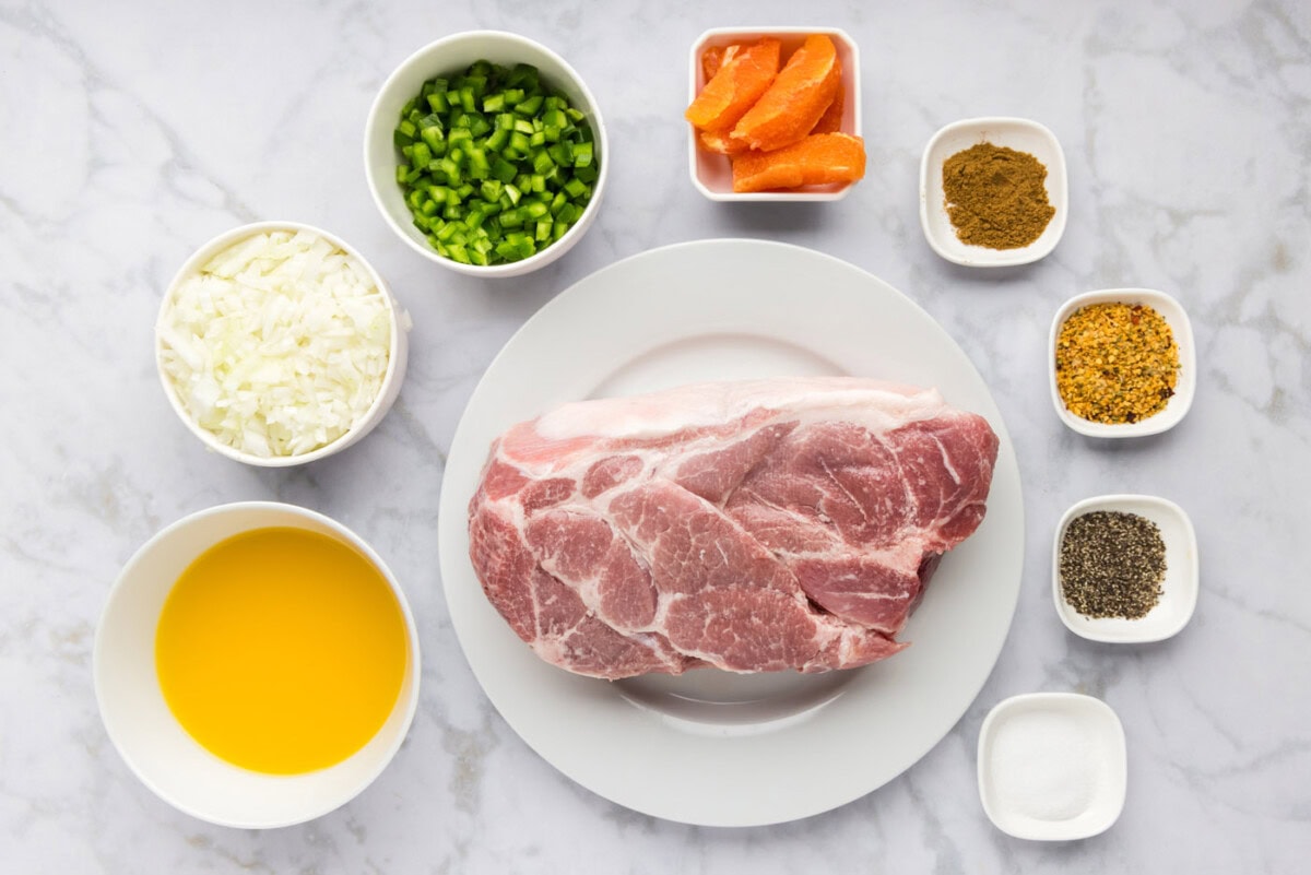 Ingredients for Carnitas