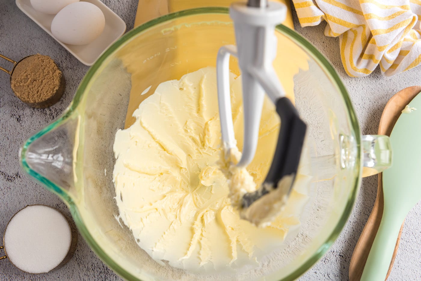 beating butter with a paddle attachment