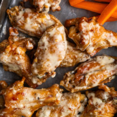 Wings covered in Garlic Parmesan Wing Sauce