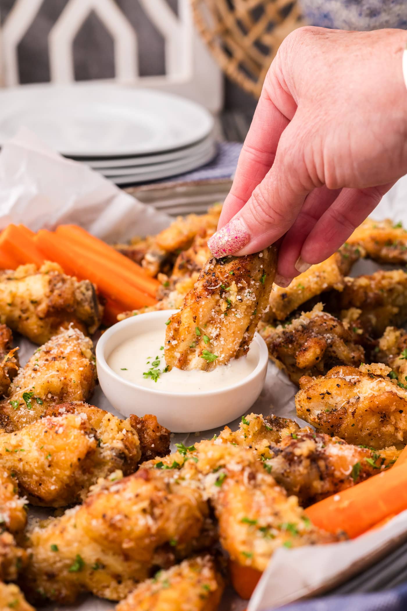 Garlic Parmesan Wings Amanda's Cookin' Apps & Finger Foods