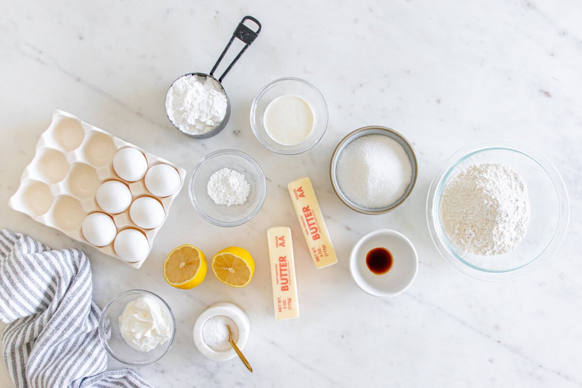 Ingredients for Lemon Pound Cake