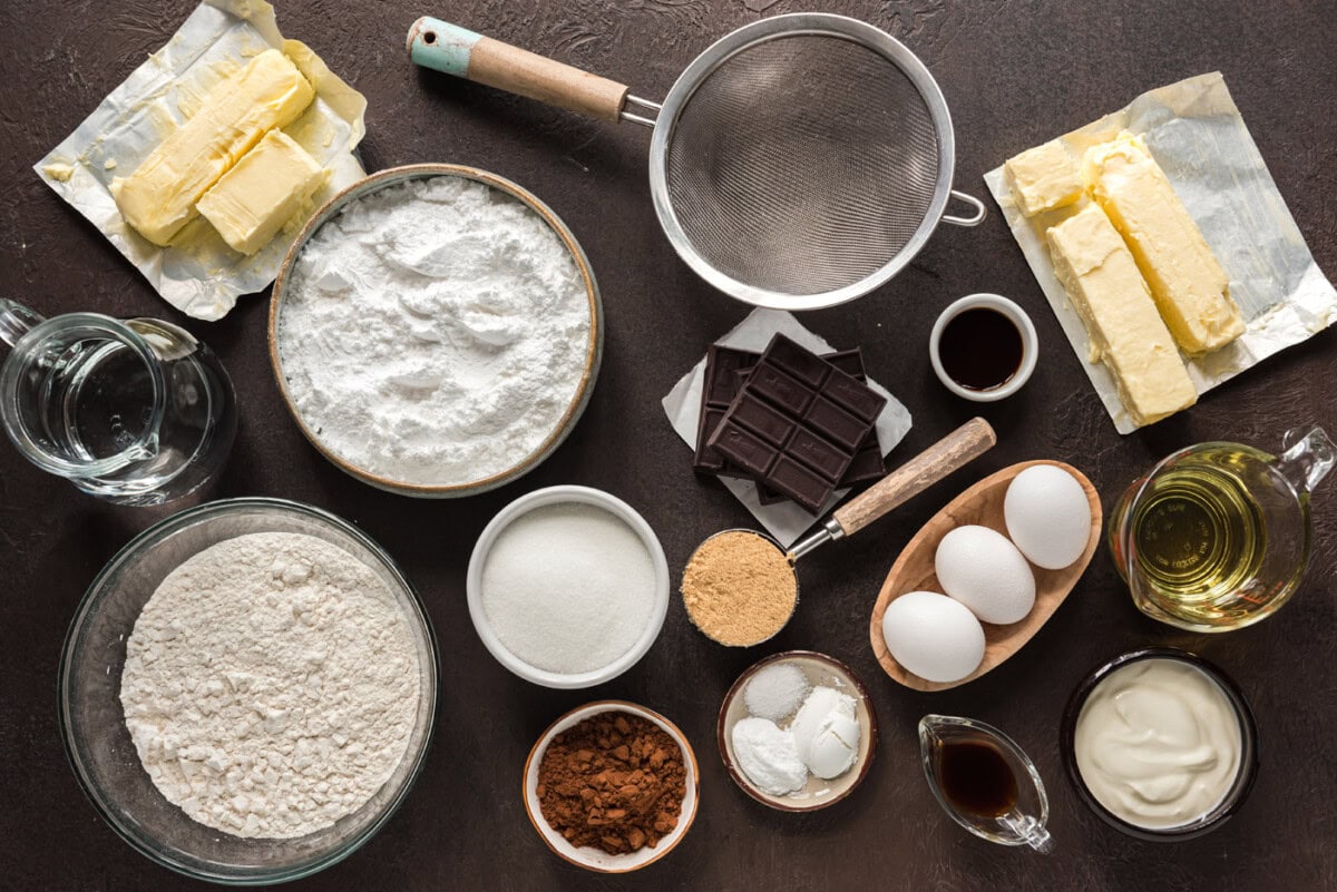 Ingredients for Nigella's Chocolate Fudge Cake