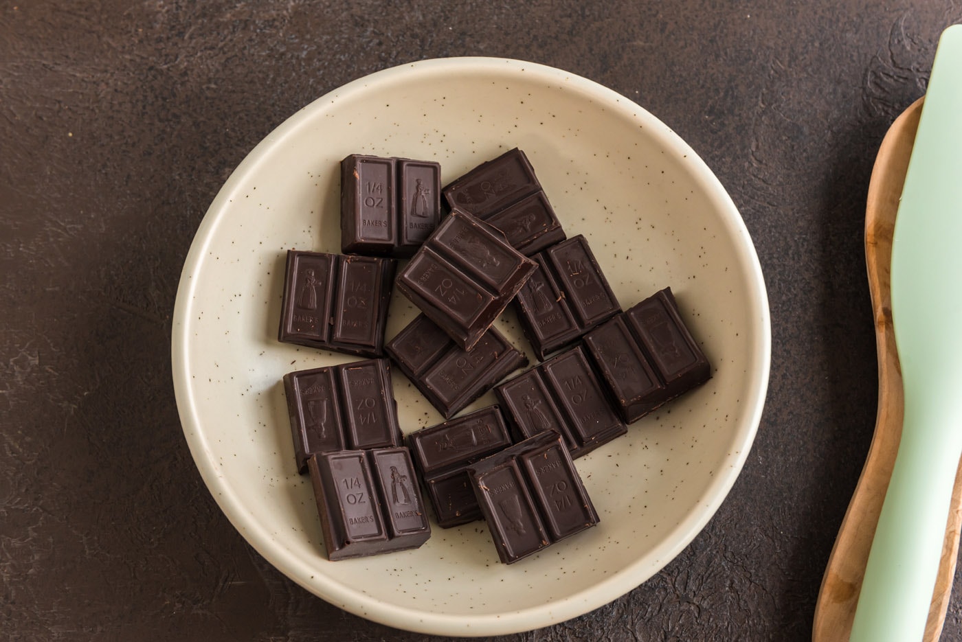 dark cocoa solids on a plate