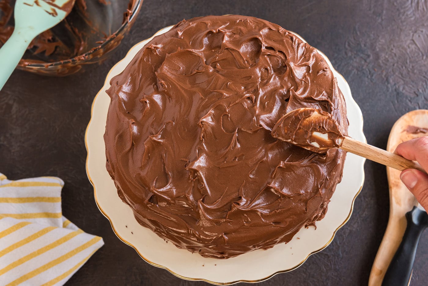 Chocolate fudge cake frosted