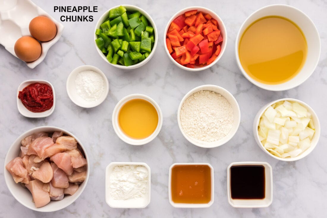 Ingredients for Sweet and Sour Chicken