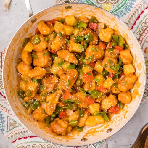 Skillet of Sweet and Sour Chicken