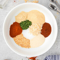 Bowl of spices for All Purpose Seasoning unmixed