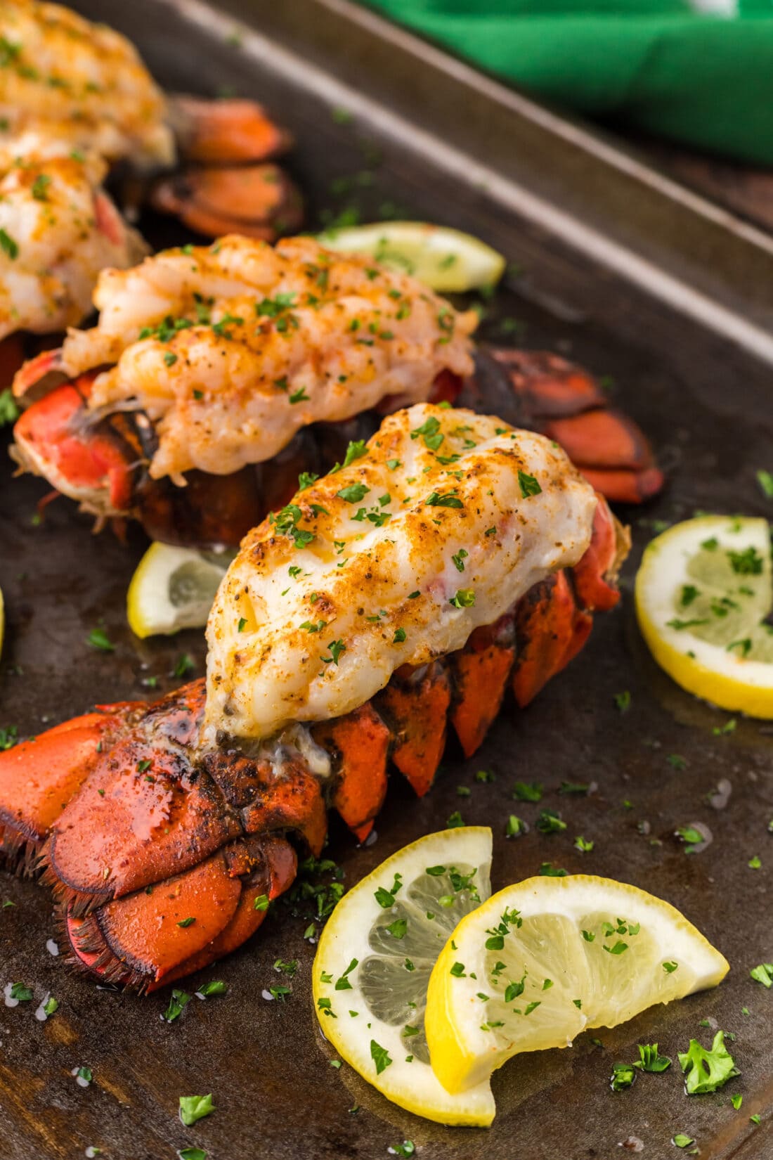 Close up photo of a Baked Lobster Tail
