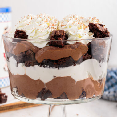 Side photo of a Brownie Trifle