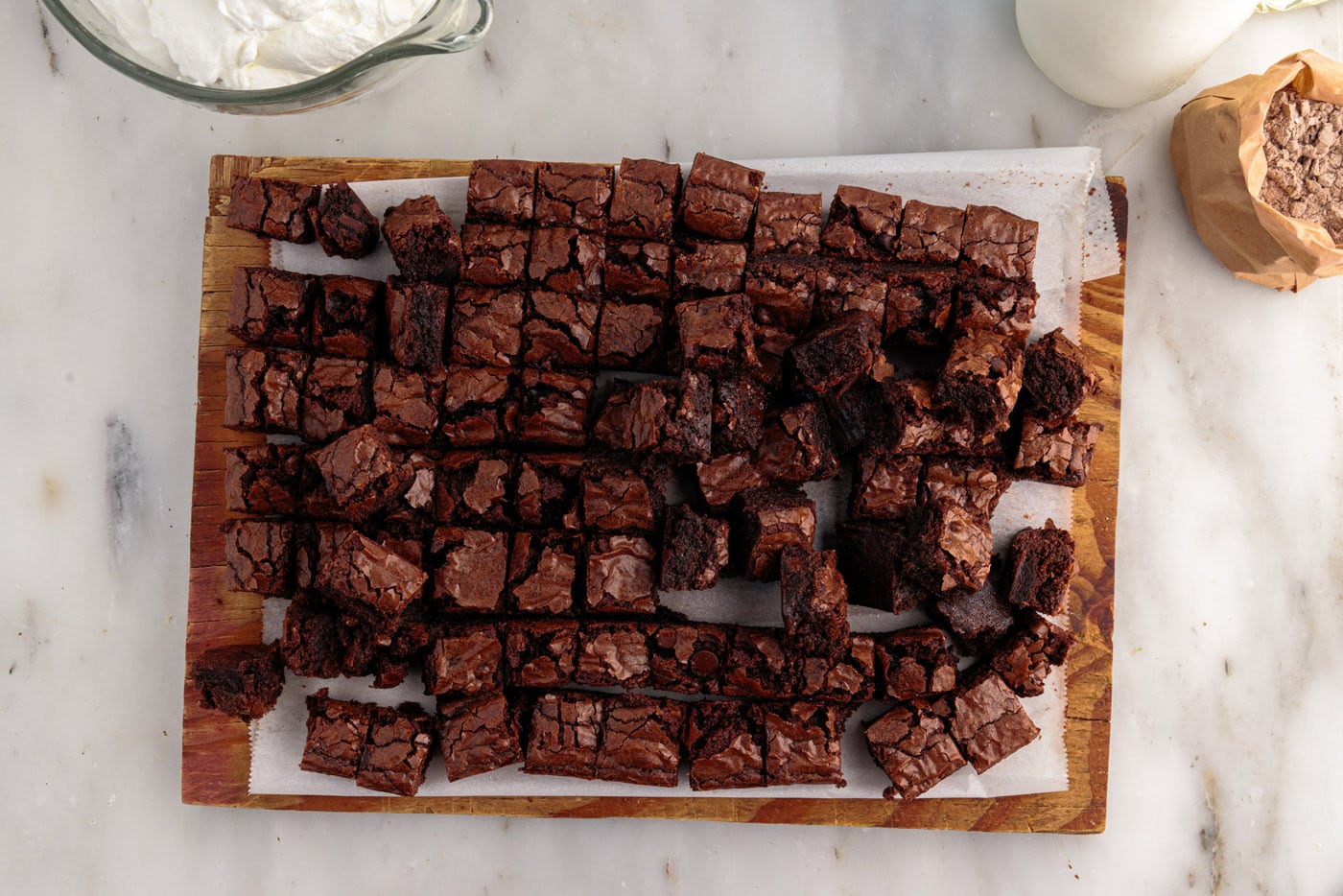 brownies cut into cubes