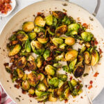 Brussels Sprouts with Bacon, Shallots and Candied Pecans