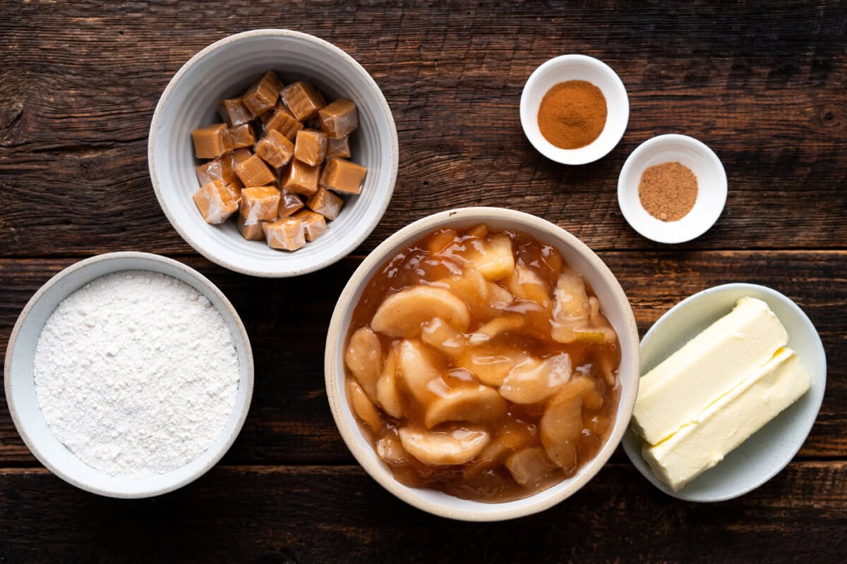 Ingredients for Caramel Apple Dump Cake