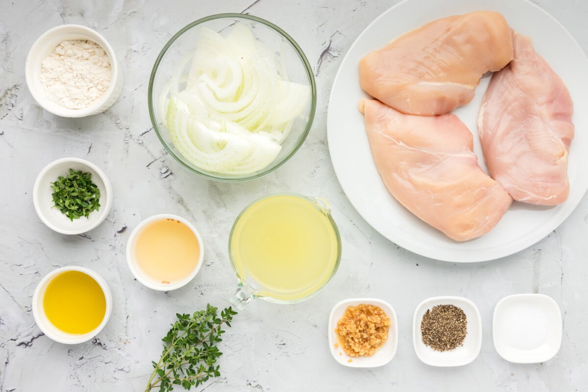 Ingredients for Chicken with Onion Thyme Sauce