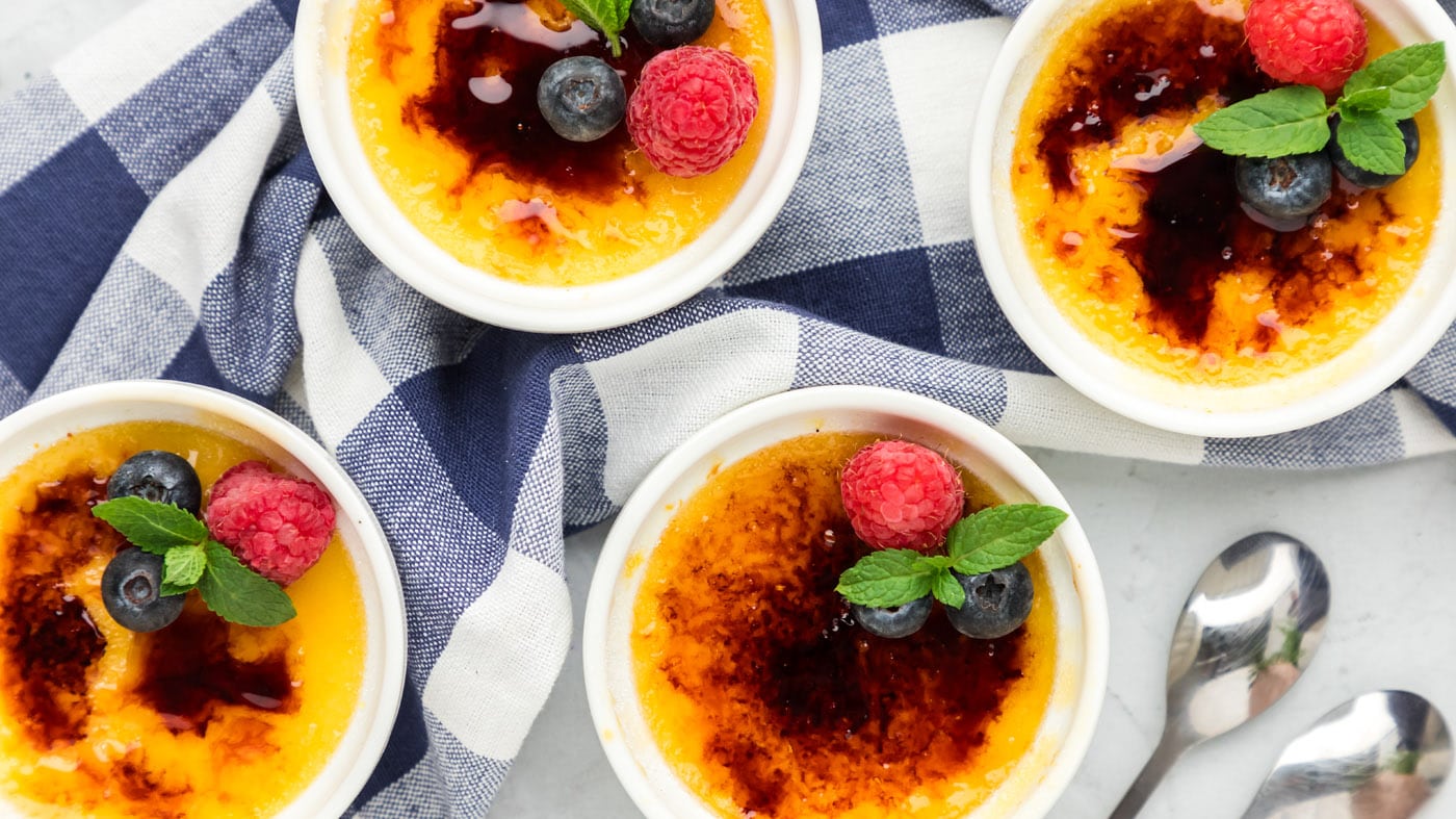 This heavenly creme brûlée recipe is equally as impressive as it is easy to prepare with only a hand