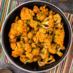 Overhead photo of a bowl of Instant Pot Cauliflower