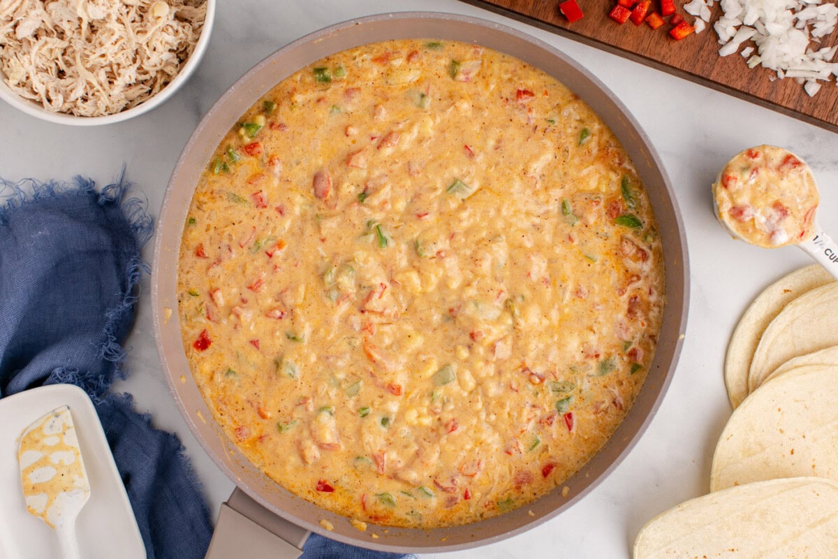 king ranch sauce in a skillet
