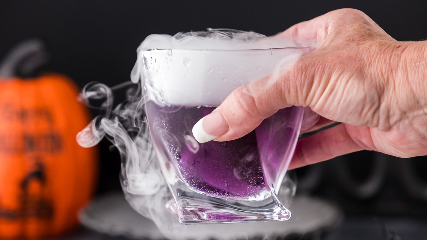 Purple People Eater Halloween Cocktail (+Mocktail) - Three Olives Branch
