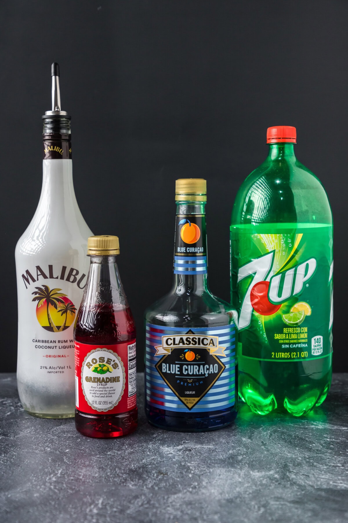Ingredients for Purple People Eater Cocktail