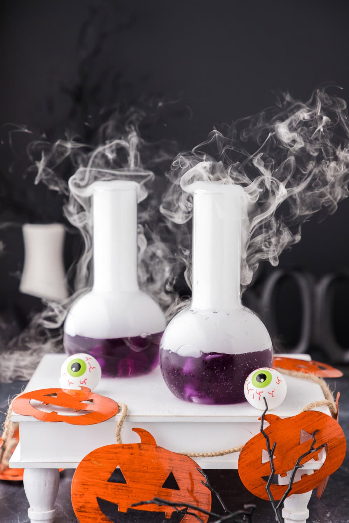 Two Purple People Eater Cocktails on a tray