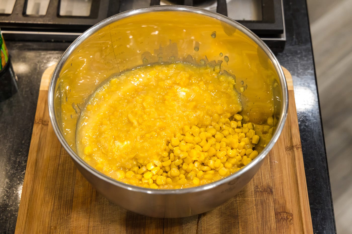 whole corn and cream corn in a bowl