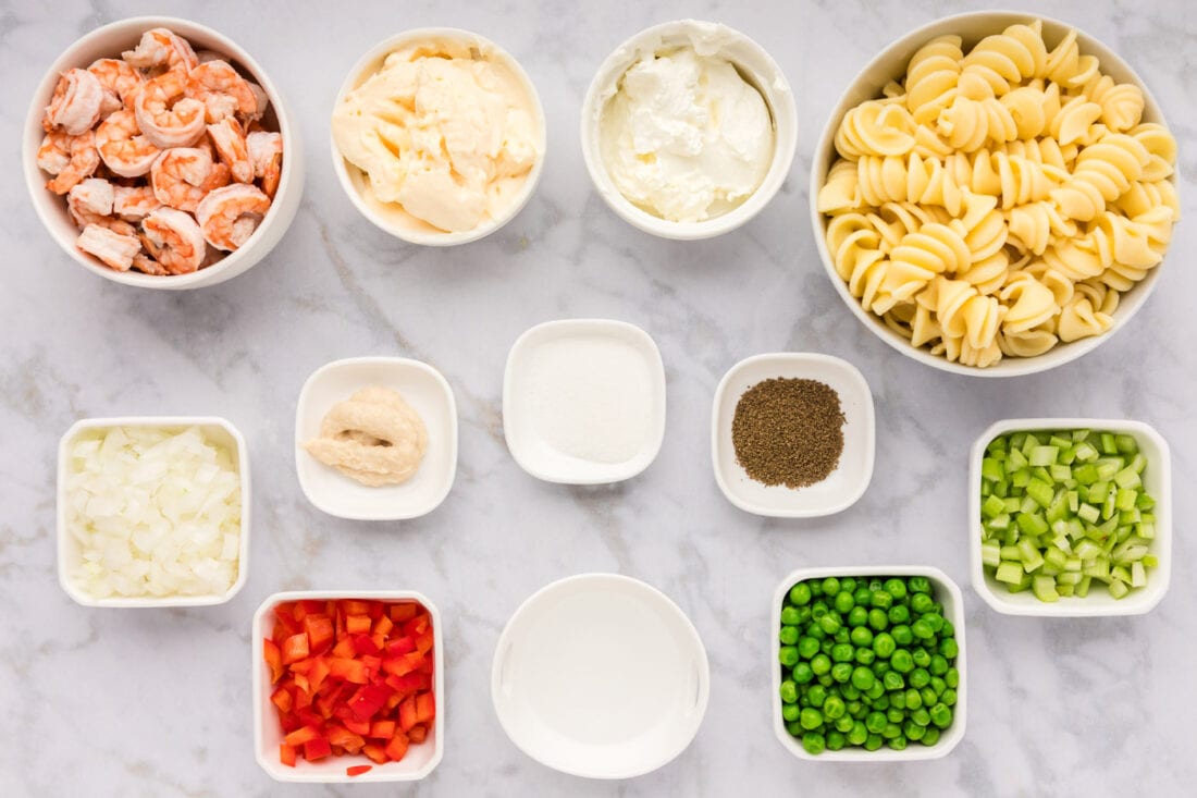 Ingredients for Shrimp Pasta Salad
