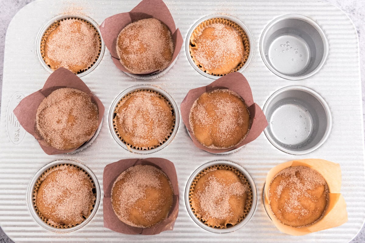 plum butter batter topped with cinnamon sugar