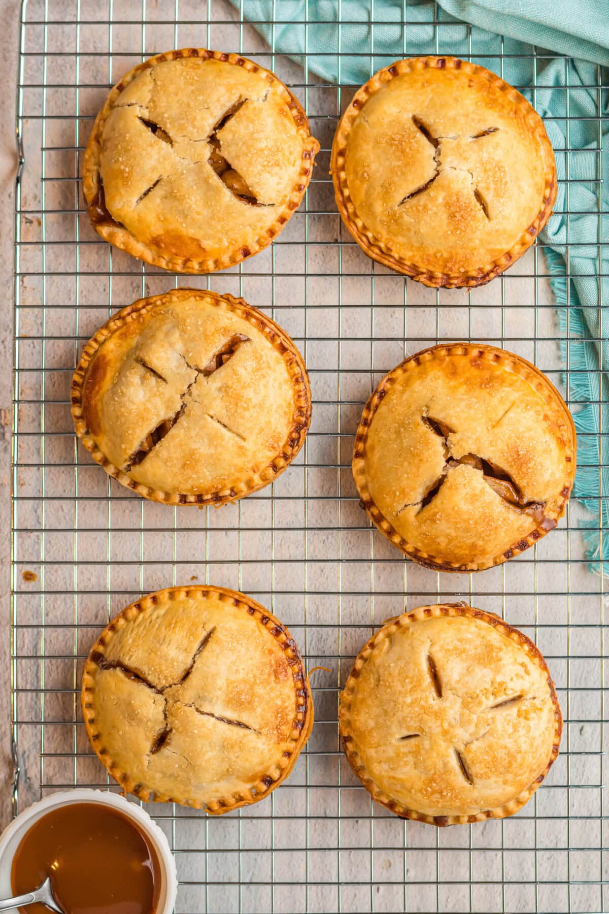 Apple Hand Pies on a wire rack