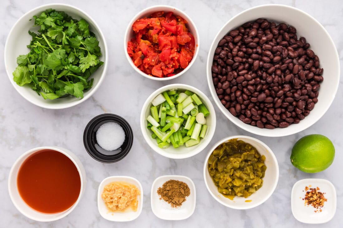 Ingredients for Black Bean Dip