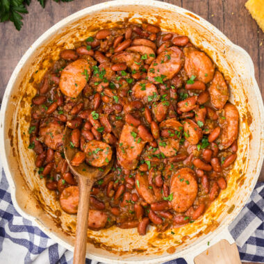 Cajun Red Beans in a skillet