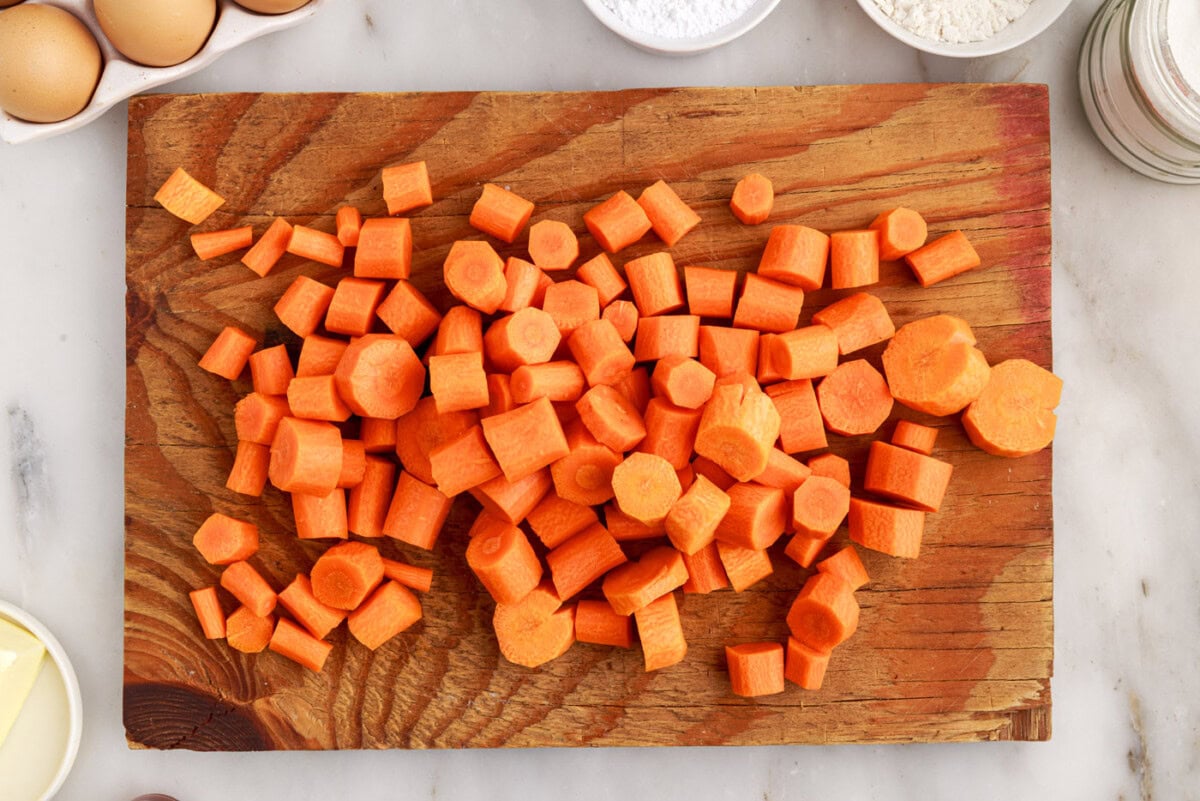 sliced carrots on a cutting board