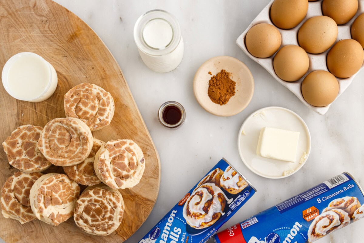 Ingredients for Cinnamon Roll Casserole