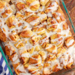 Overhead photo of Cinnamon Roll Casserole