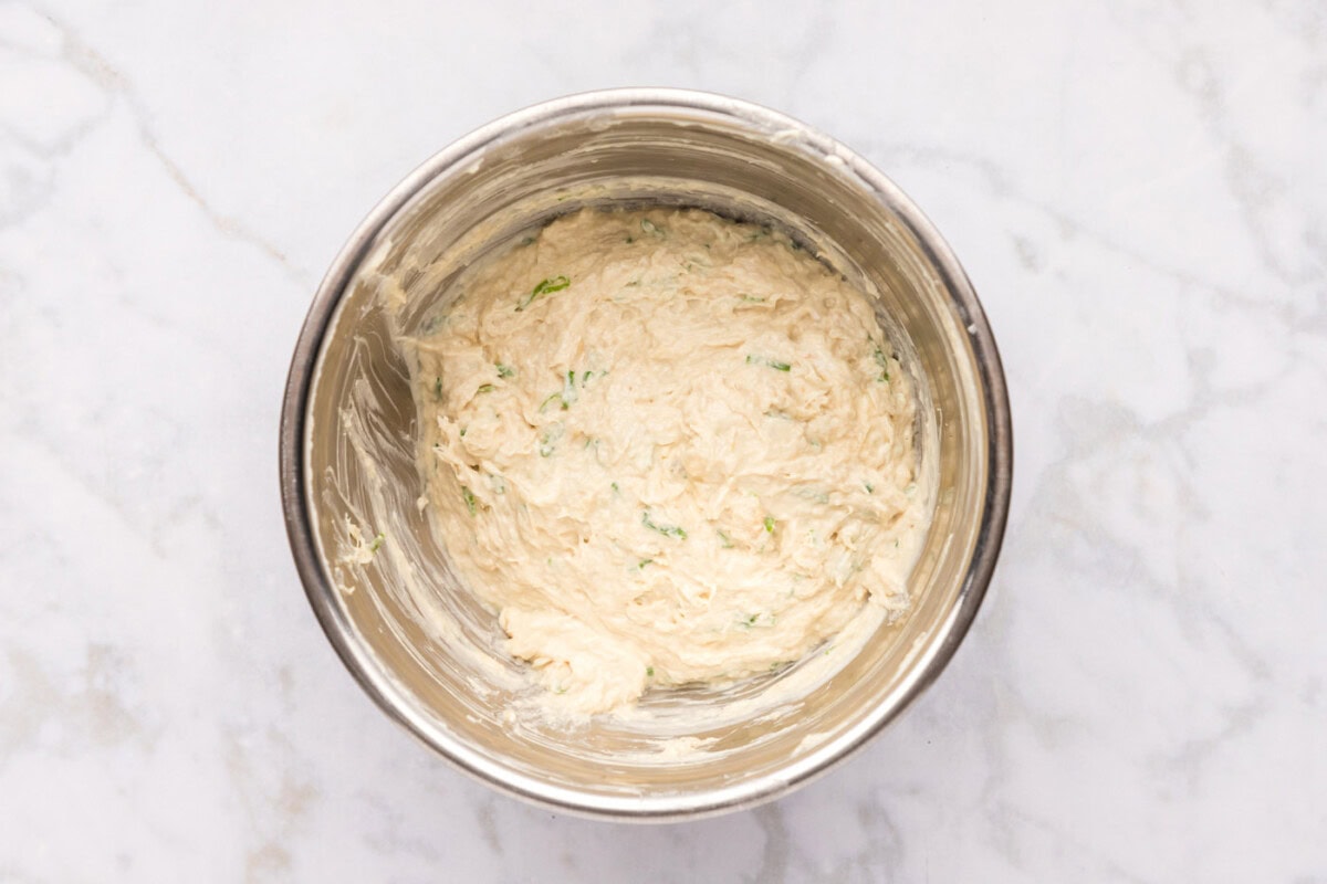 crab filling for rangoons in a bowl