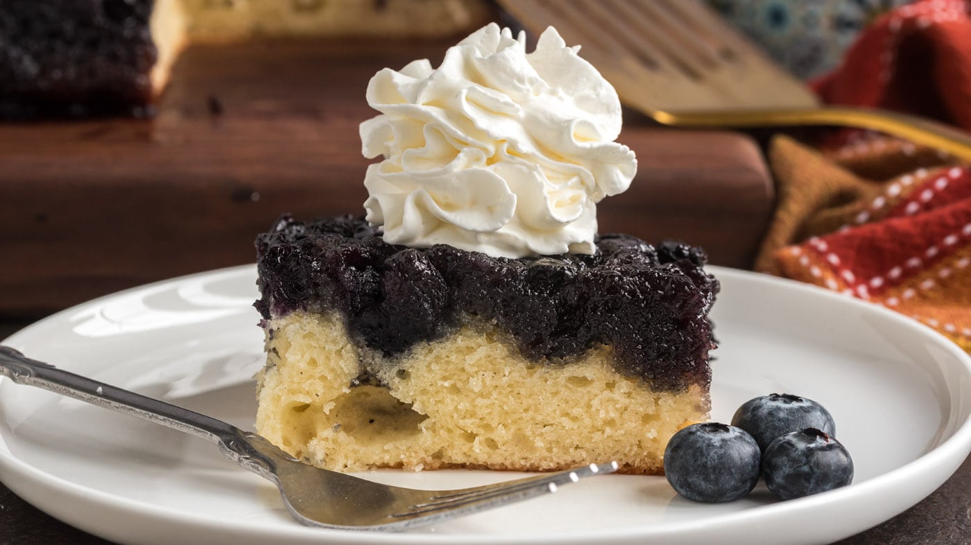 The ultimate cake for blueberry lovers! A tender, delicious cake perfect with a dollop of whipped cr