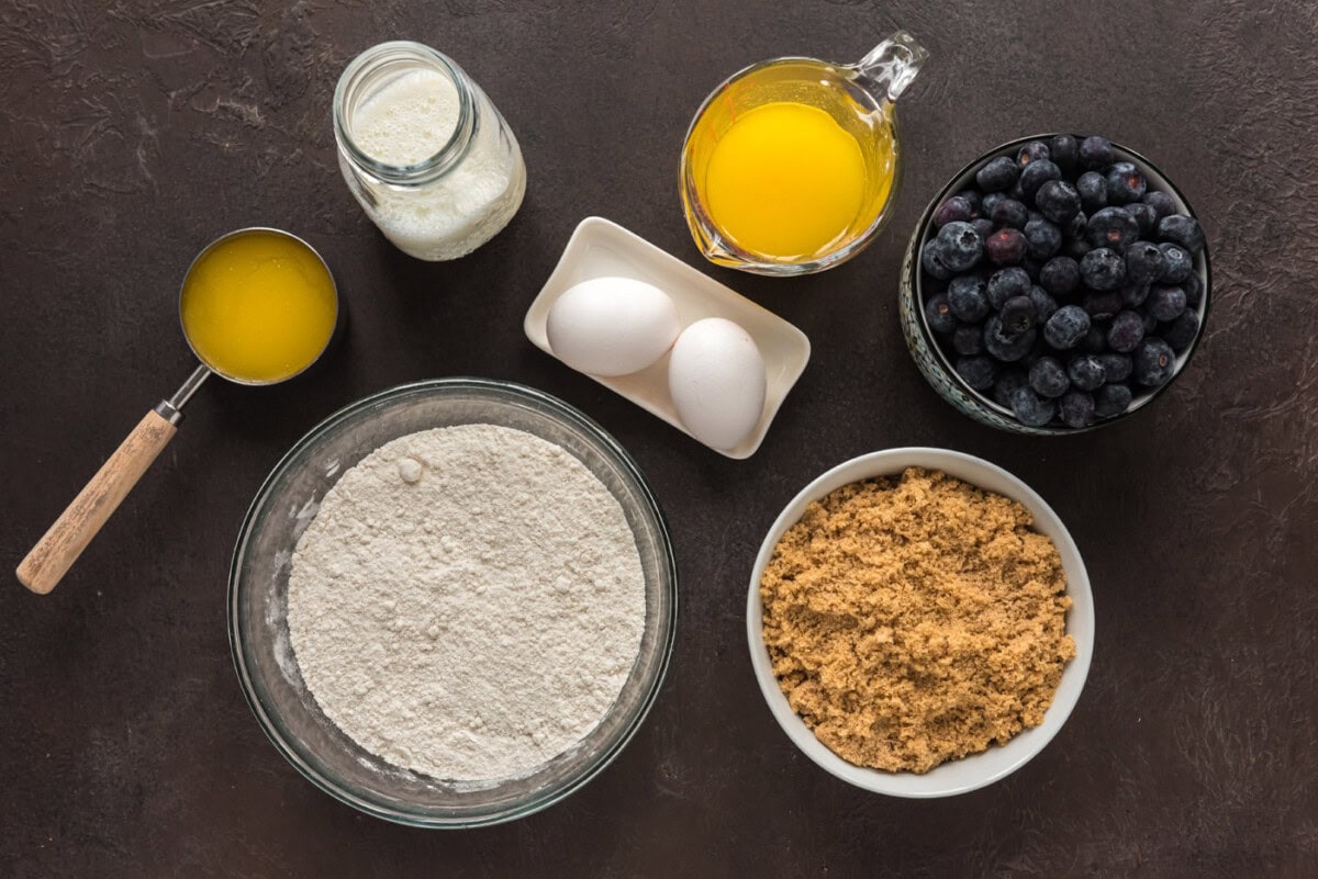 Ingredients for Easy Blueberry Upside Down Cake