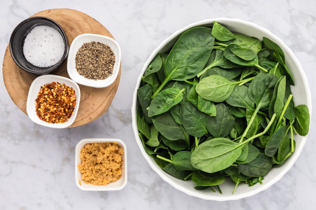 Ingredients for Fried Spinach