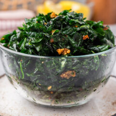 Bowl of Fried Spinach