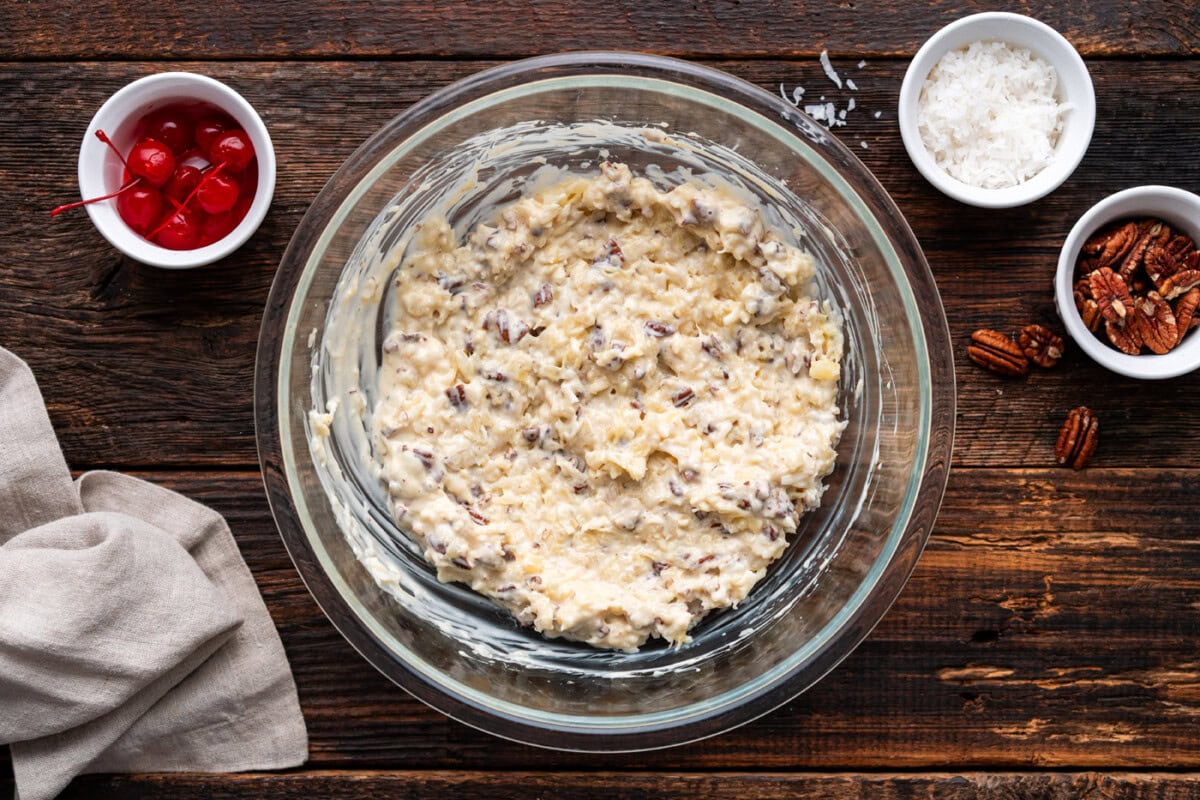 million dollar pie filling in a bowl