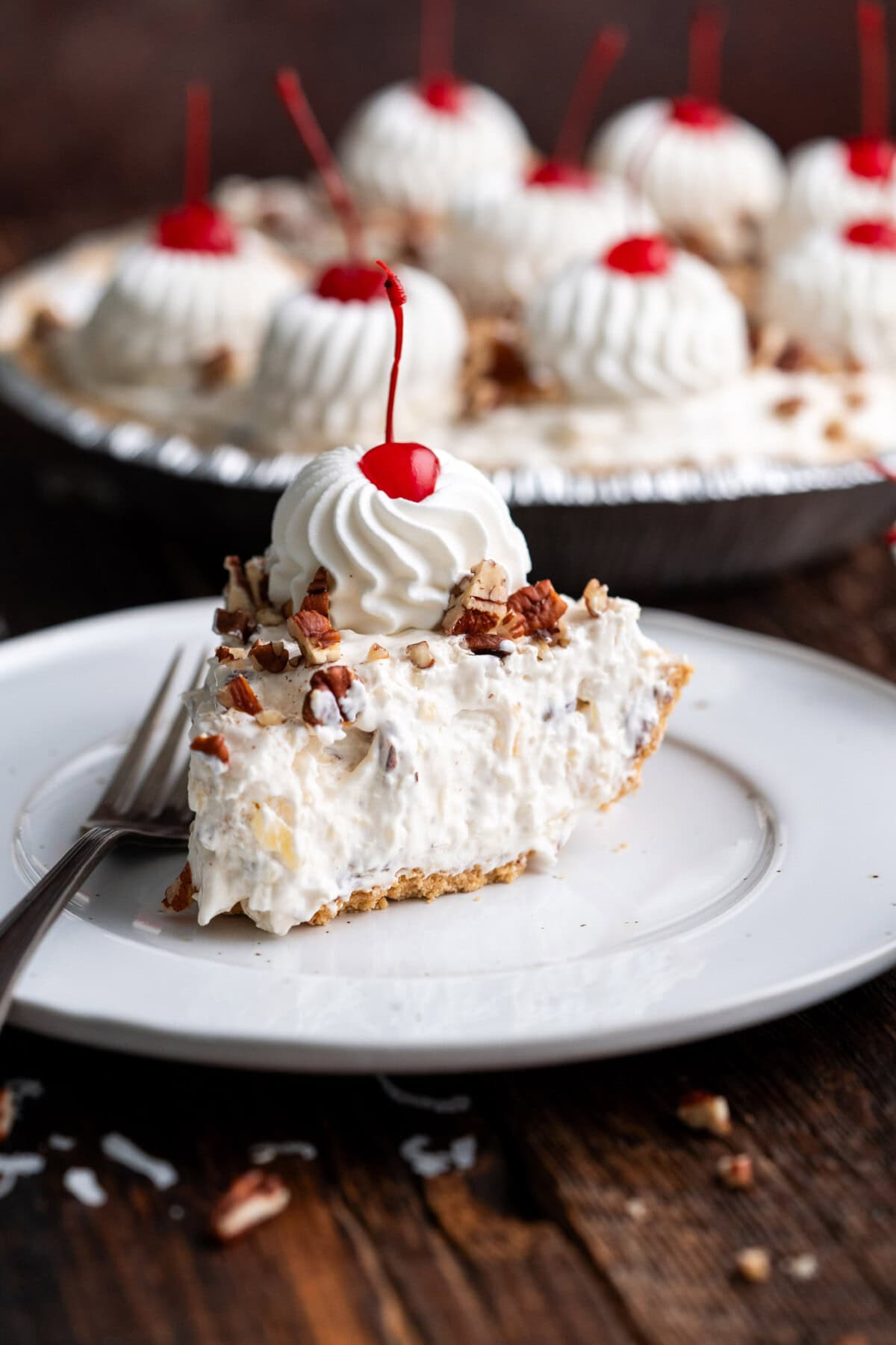 Slice of Million Dollar Pie on a plate