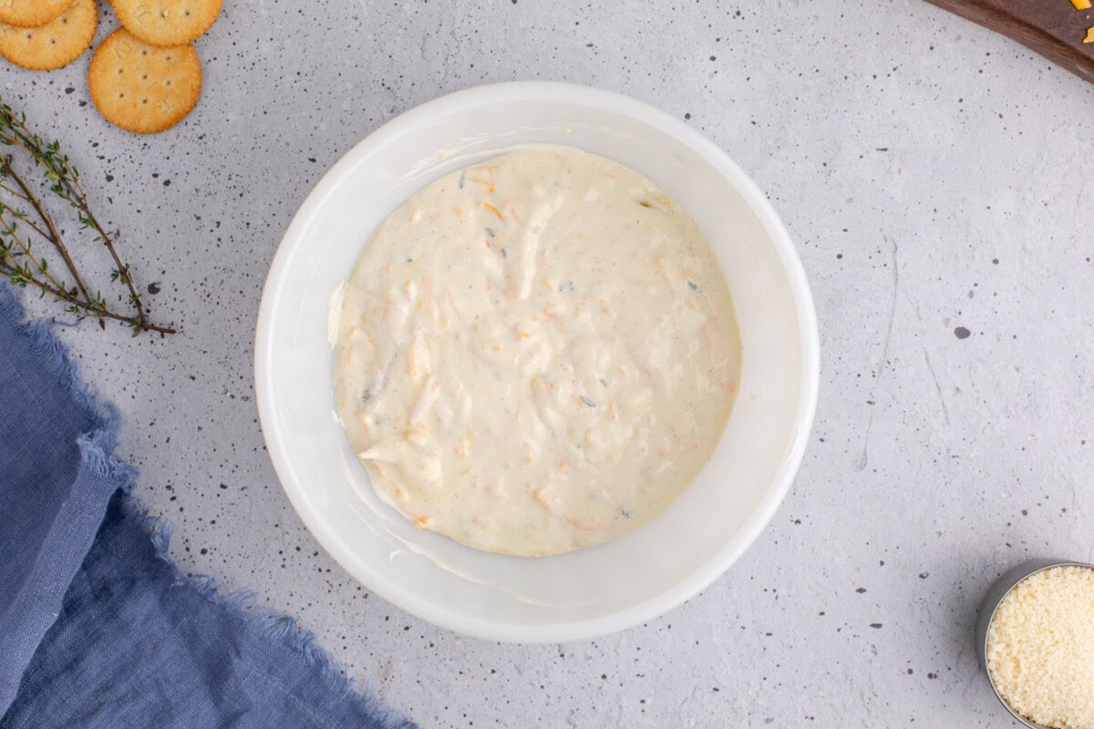squash casserole filling in a bowl
