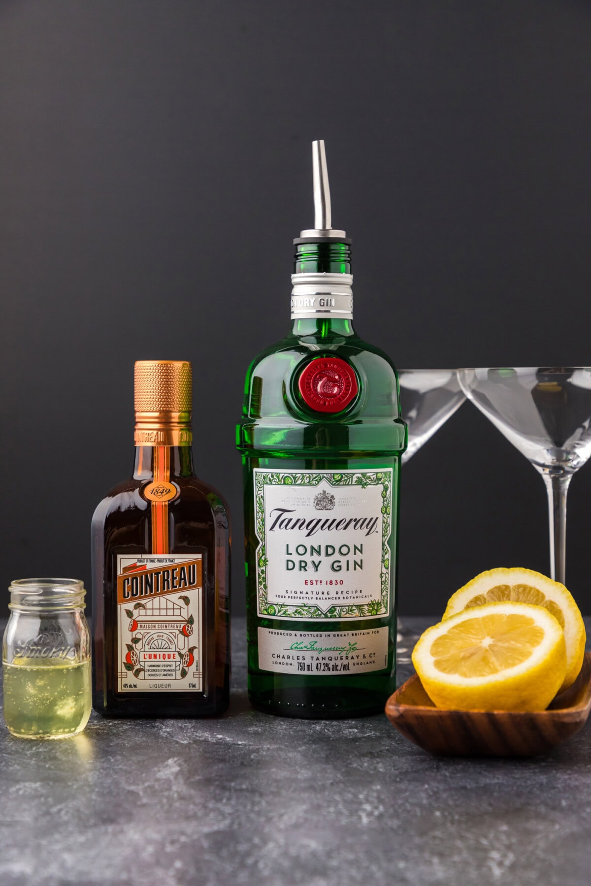Ingredients for White Lady Cocktail