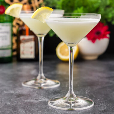 Close up photo of two White Lady Cocktails
