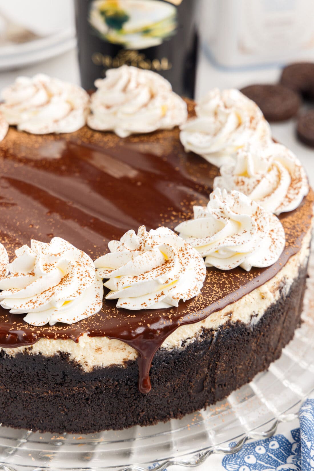 Close up photo of a Baileys Cheesecake