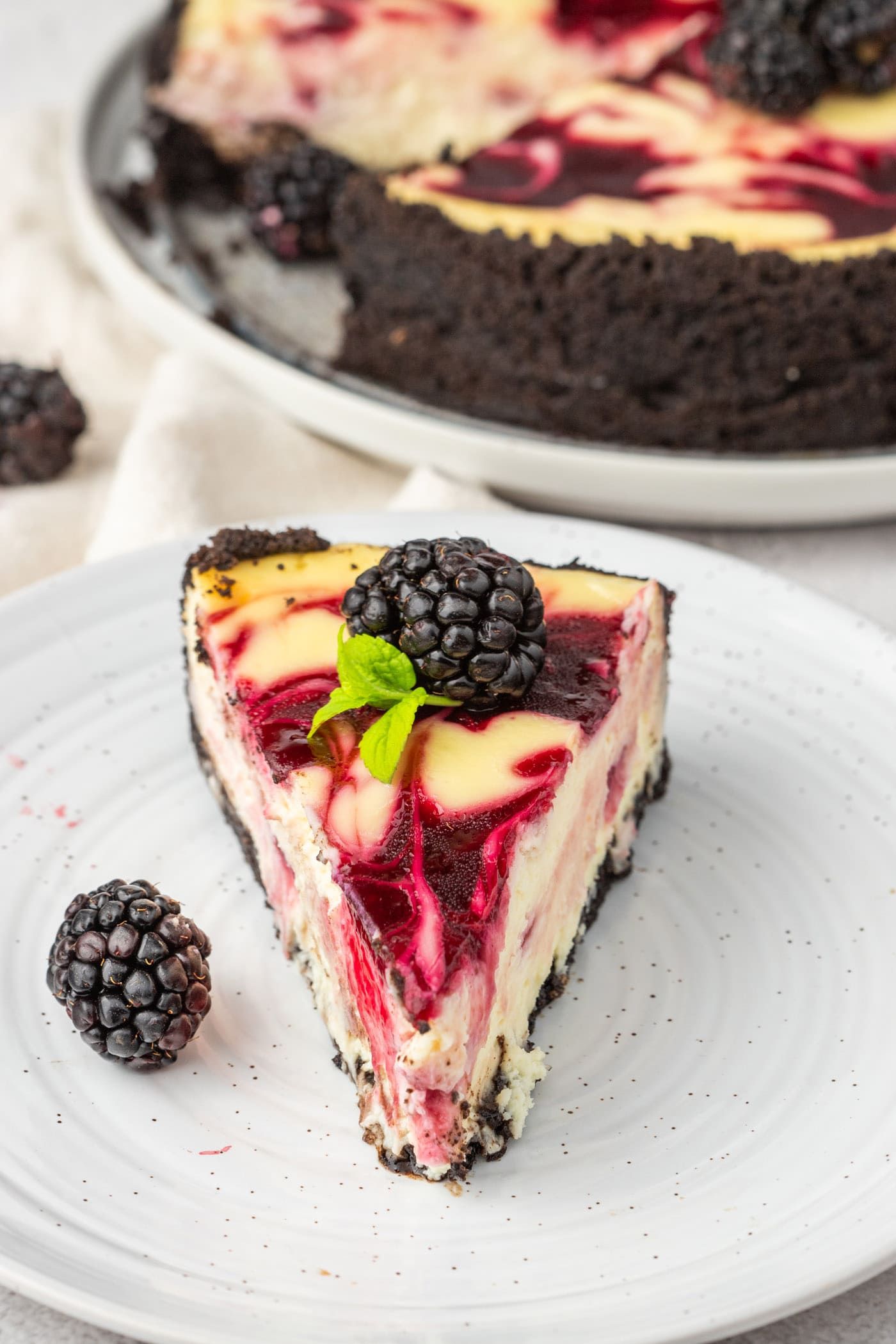 Blackberry Swirl Cheesecake Amanda's Cookin' Cheesecakes