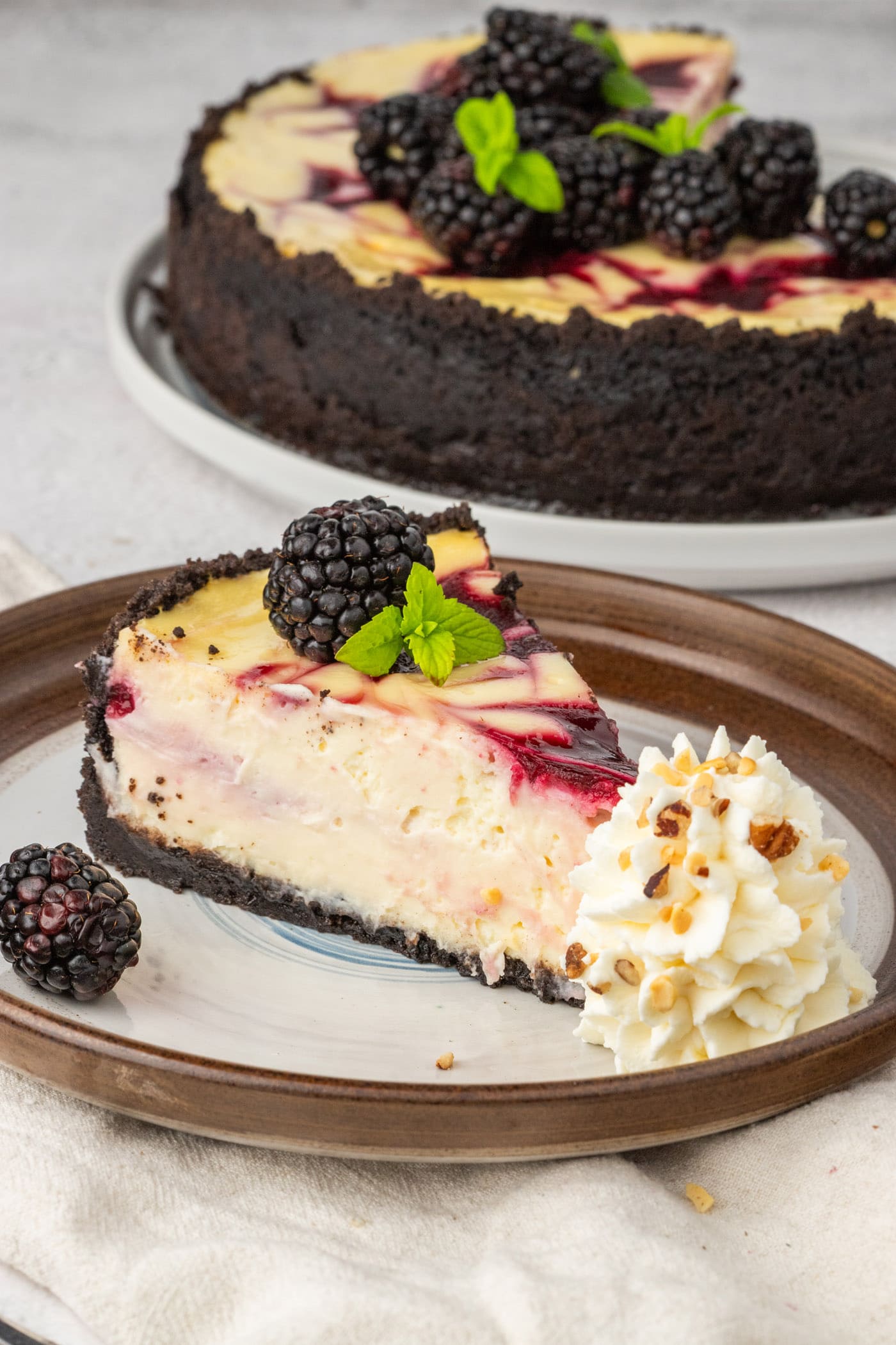 Blackberry Swirl Cheesecake Amanda's Cookin' Cheesecakes